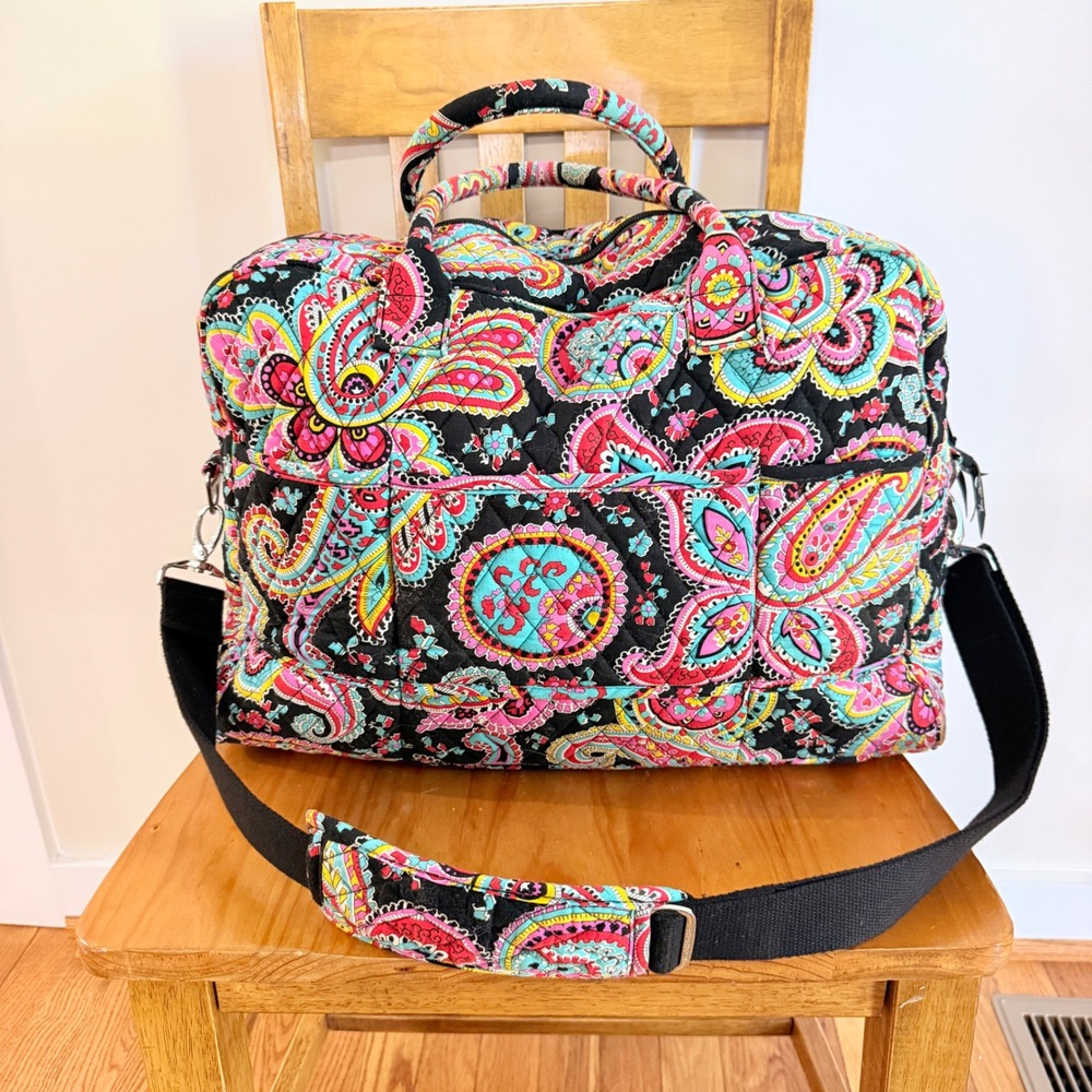 Vera Bradley Parisian Paisley 3 Piece Travel Set Weekender and Cosmetic Bags - Picture 4 of 16